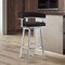 Armen Living Lorin 26" Black Faux Leather and Brushed Stainless Steel Swivel Bar Stool LCLRBABSBL26 - alternate 3